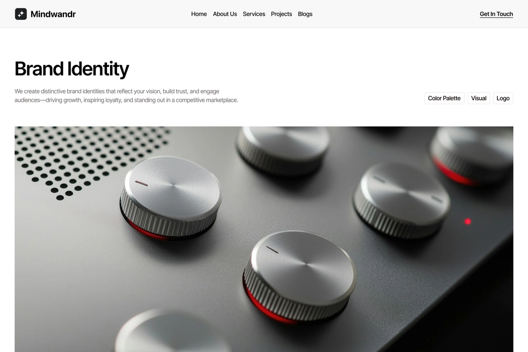 Creative Agency Service Details Page UI