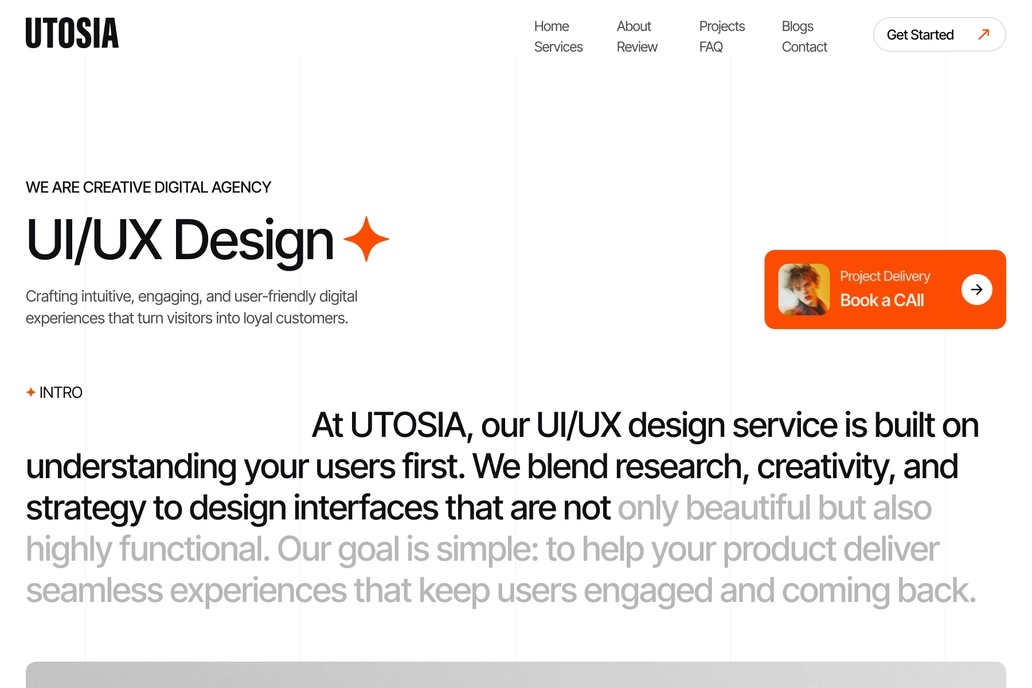 Creative Agency Service Details Page UI