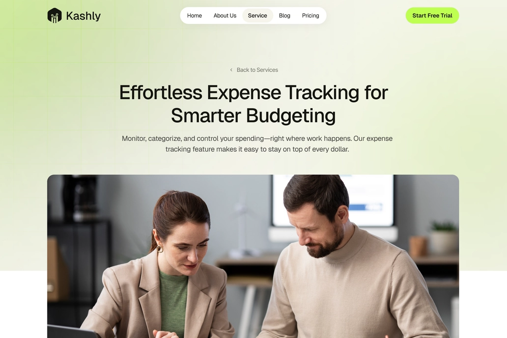 Finance SaaS Service Details Page UI