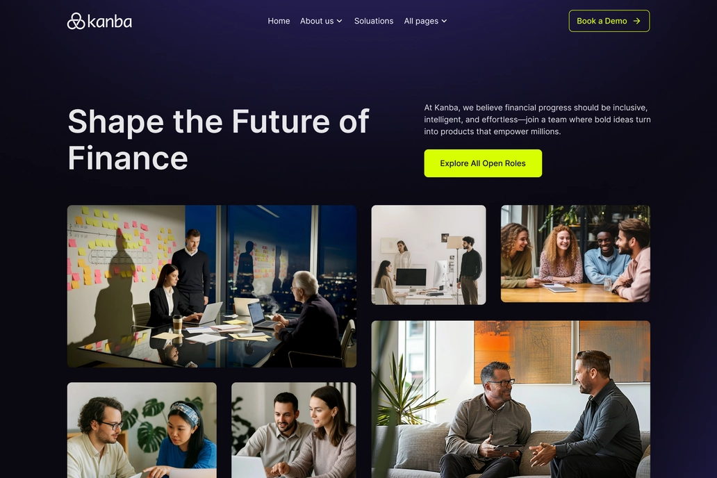 Fintech Career Page UI