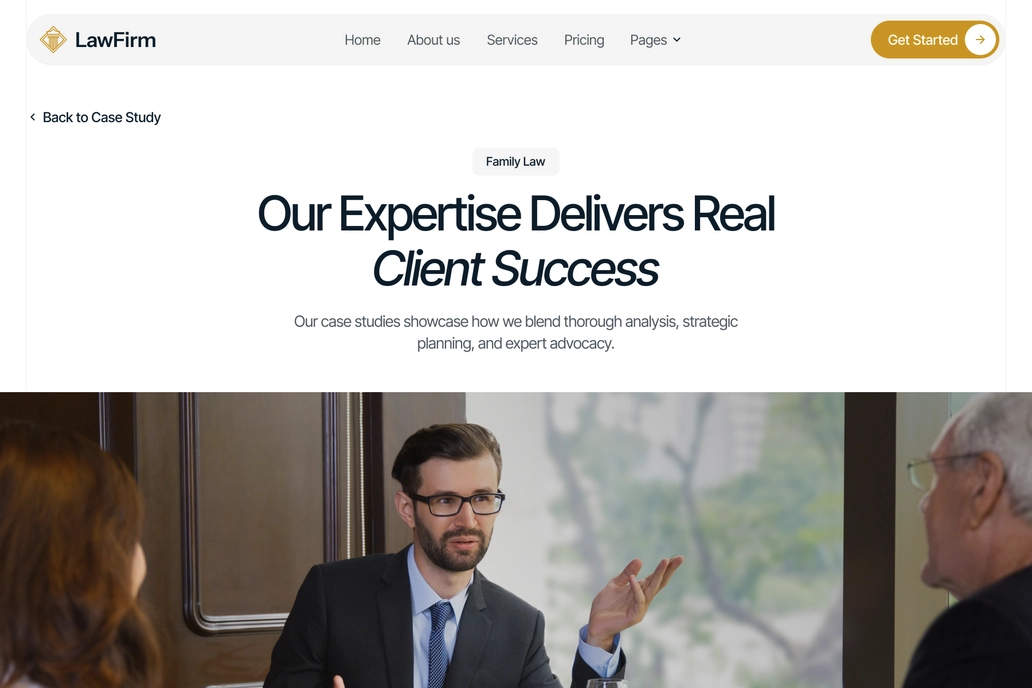 Law Firm Project Details Page UI