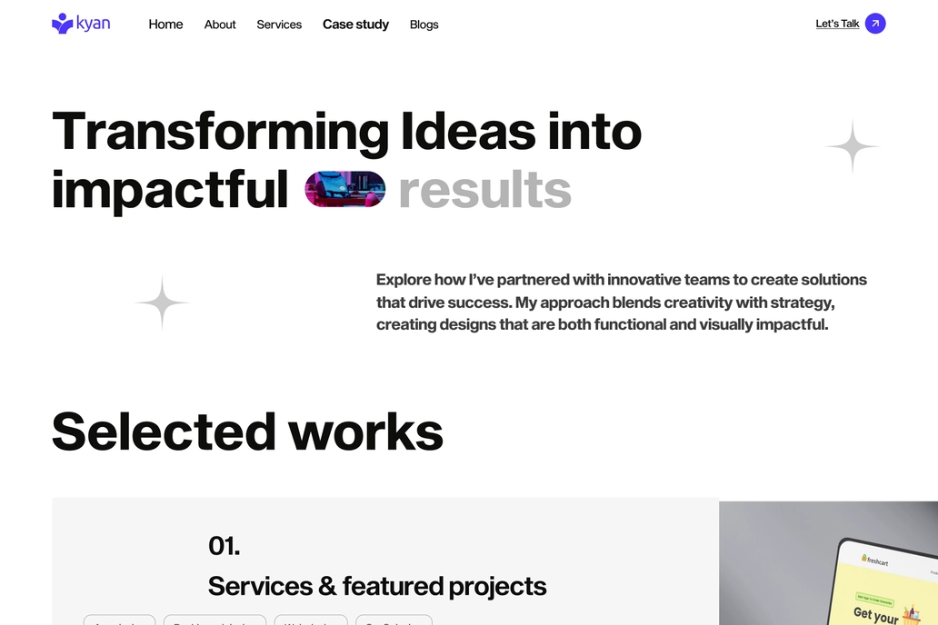 Personal Portfolio Project Page UI