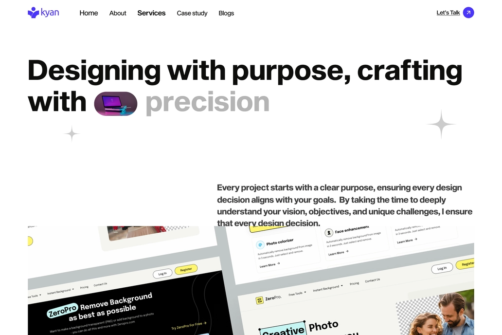 Personal Portfolio Service Page UI