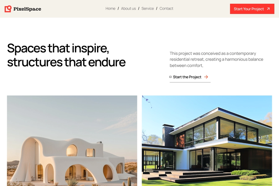Real Estate Project Page UI