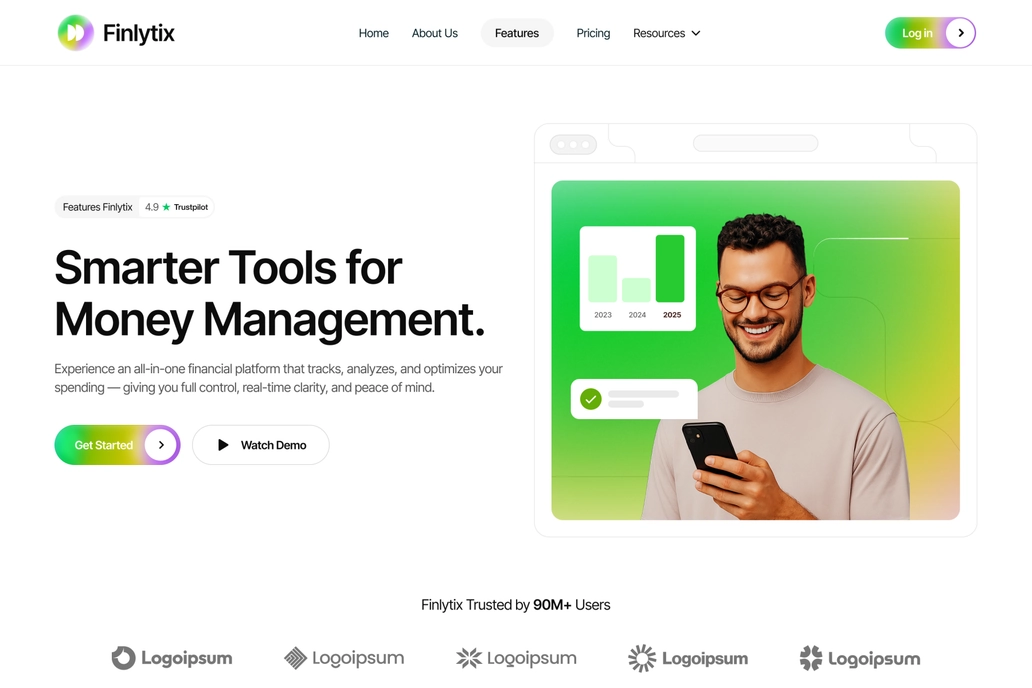 Finance SaaS Features Page Figma UI - 1