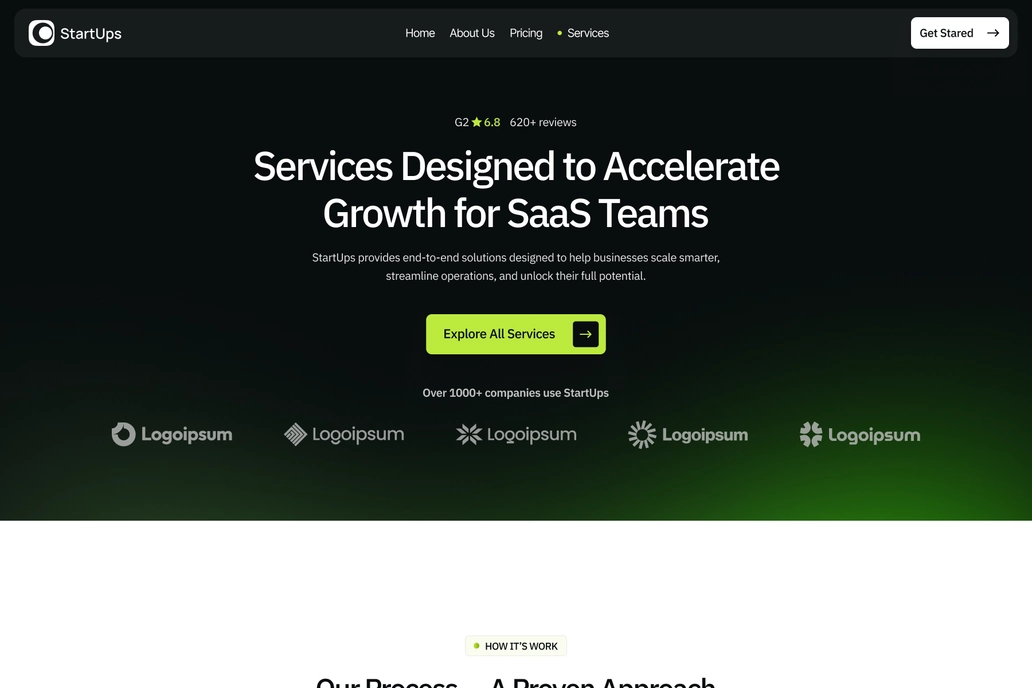 SaaS Product Service Page UI Design