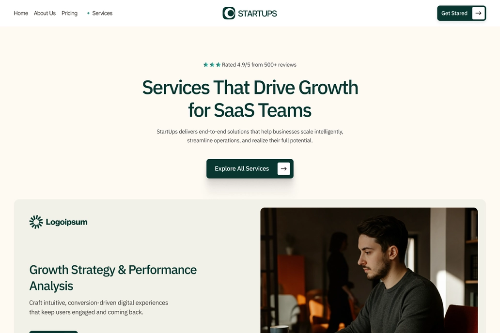 SaaS Service Page UI Design