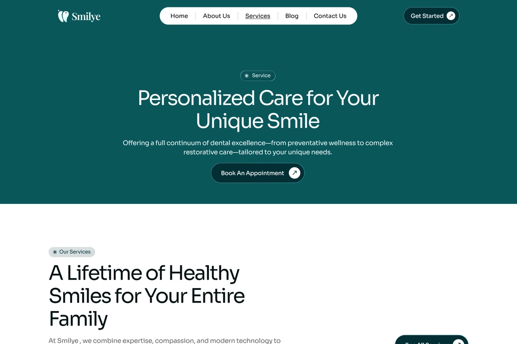 Service Page UI Design