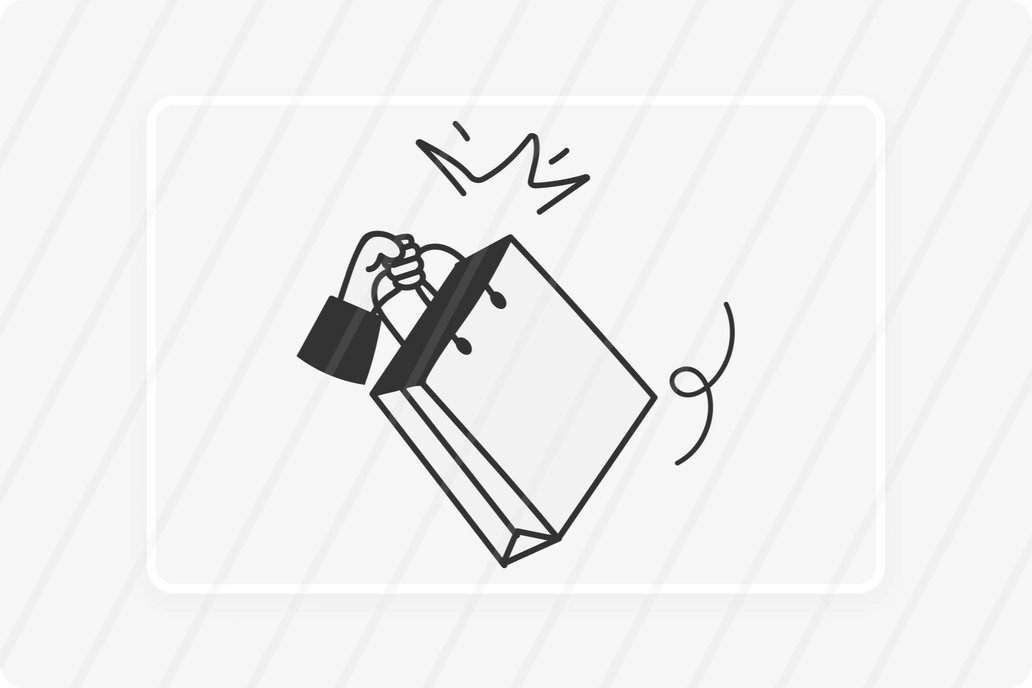 Shopping bag doodle line illustration