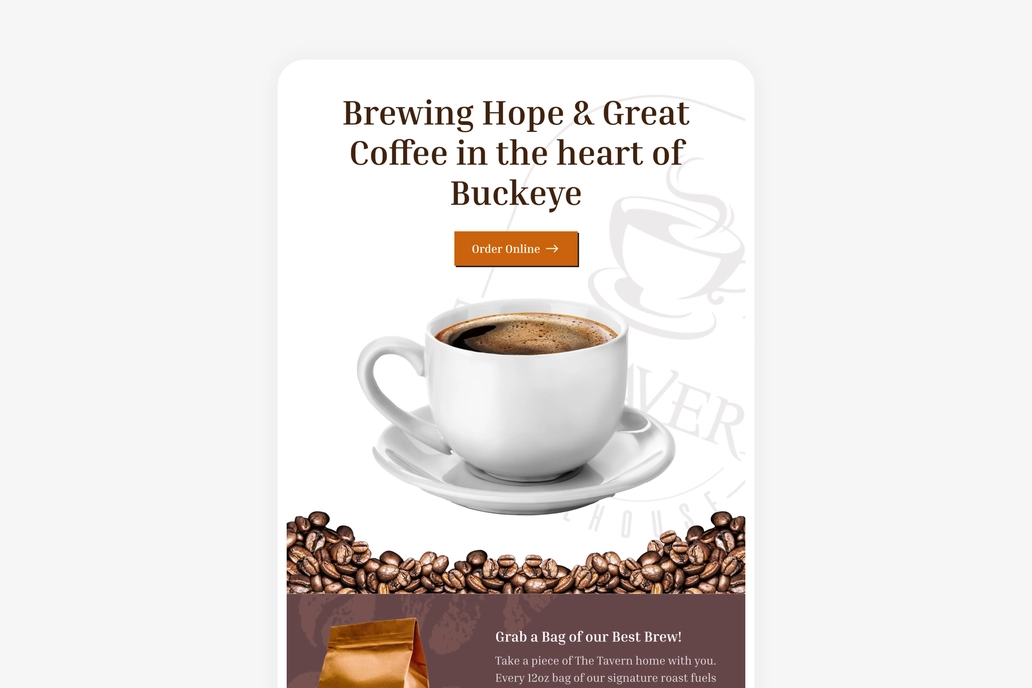 Coffee Shop Promotional Email Template UI