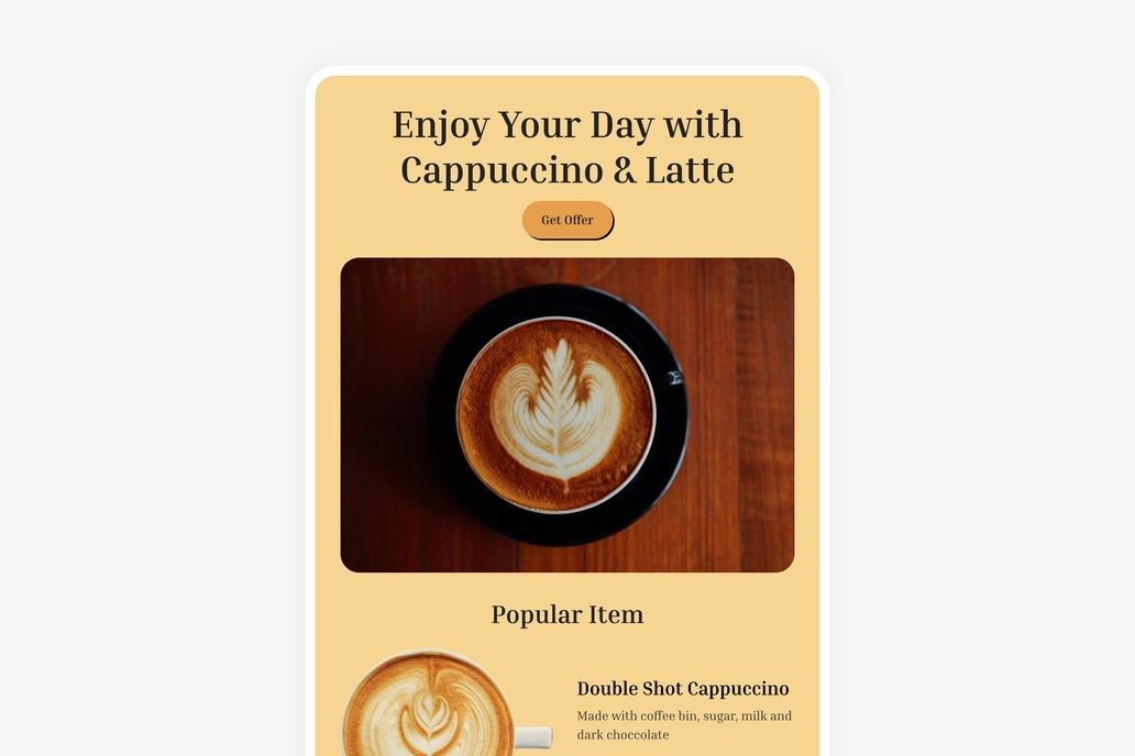 Coffee Shop Promotional Email Template UI
