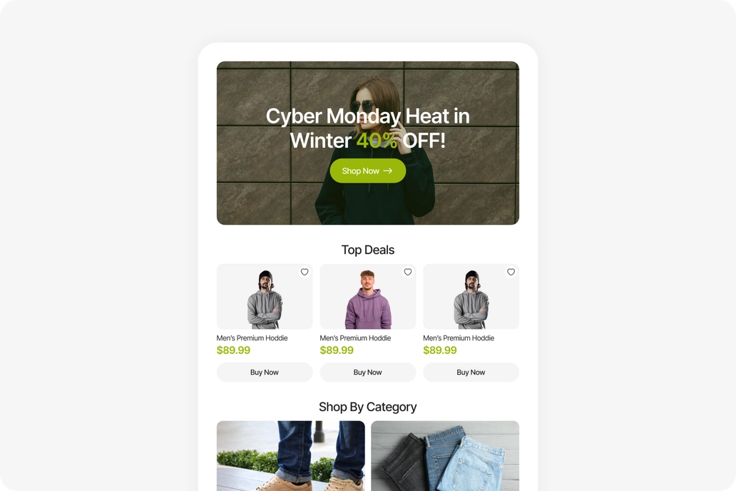Fashion Brand Promotion Email Template UI