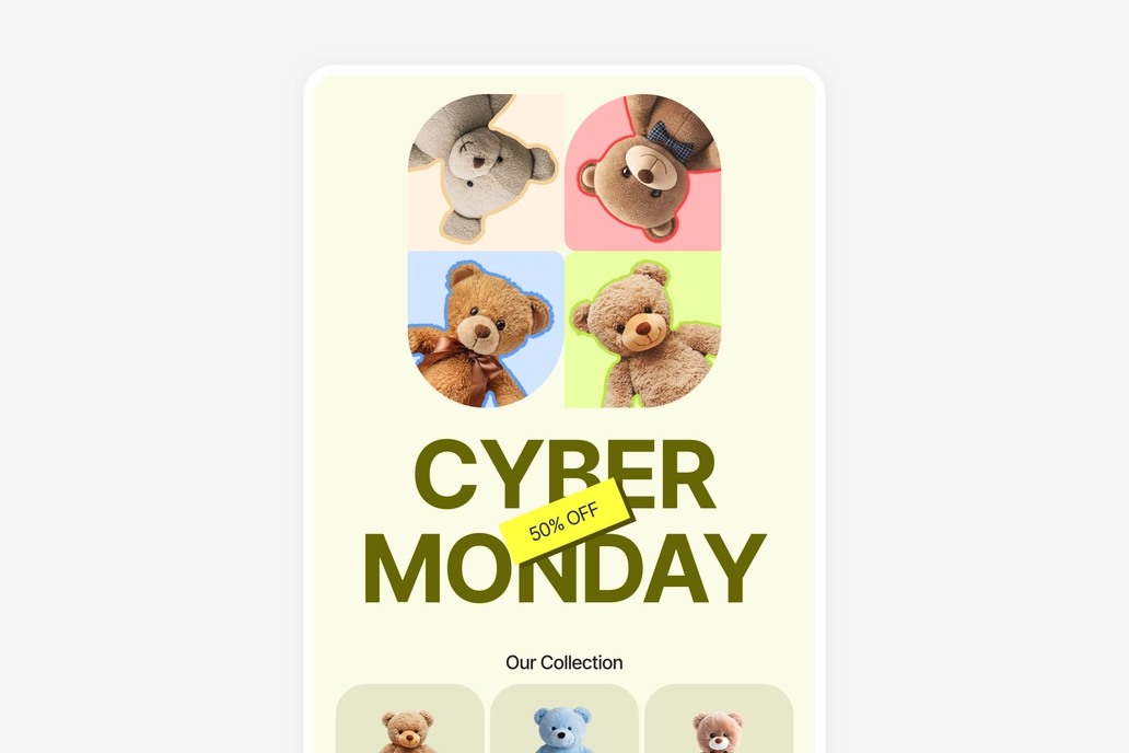 Teddy Bear Store Promotional Email Template UI