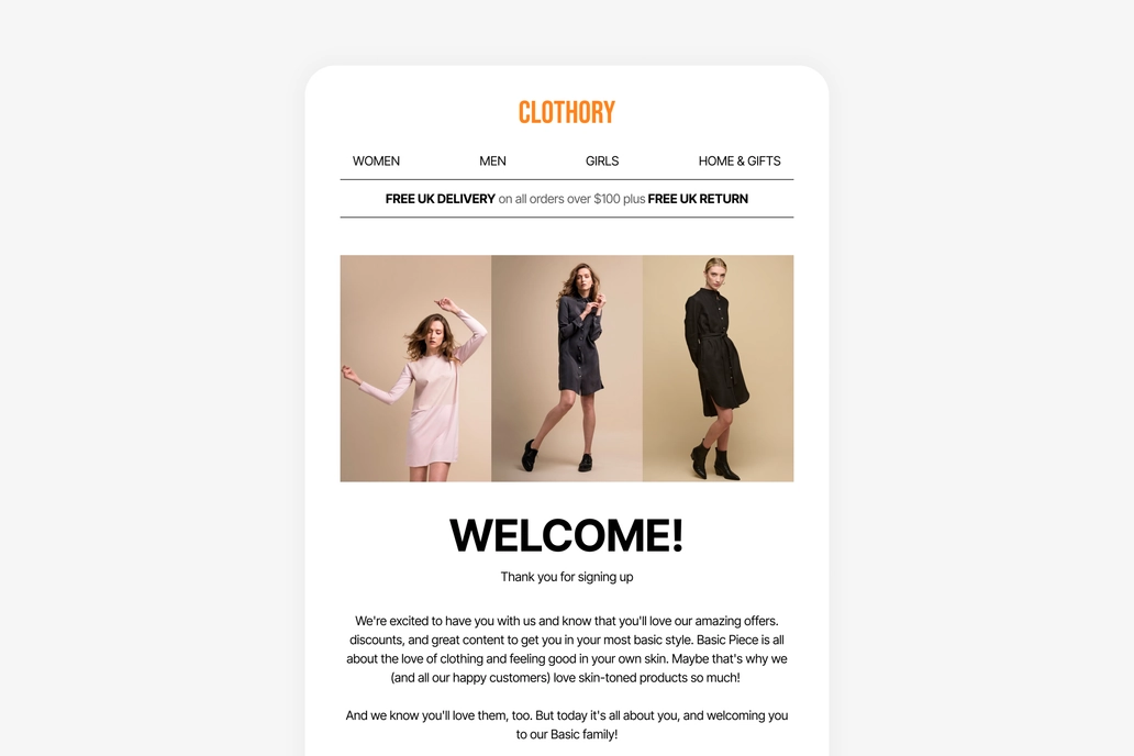 Fashion Brand Promotion Email Template UI