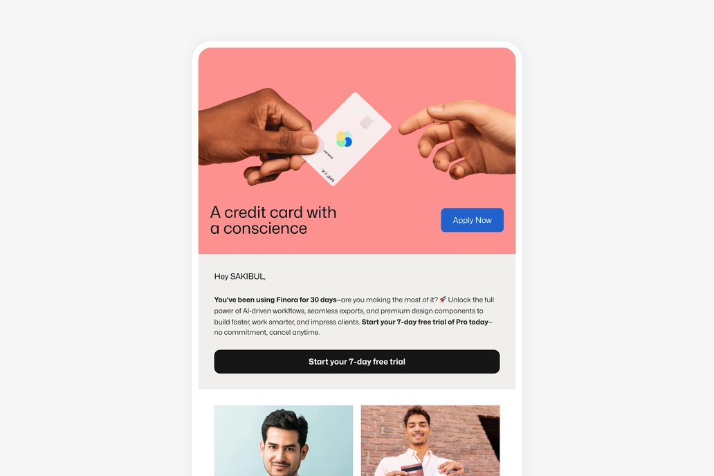 Fintech Free Trial Email Template UI Design