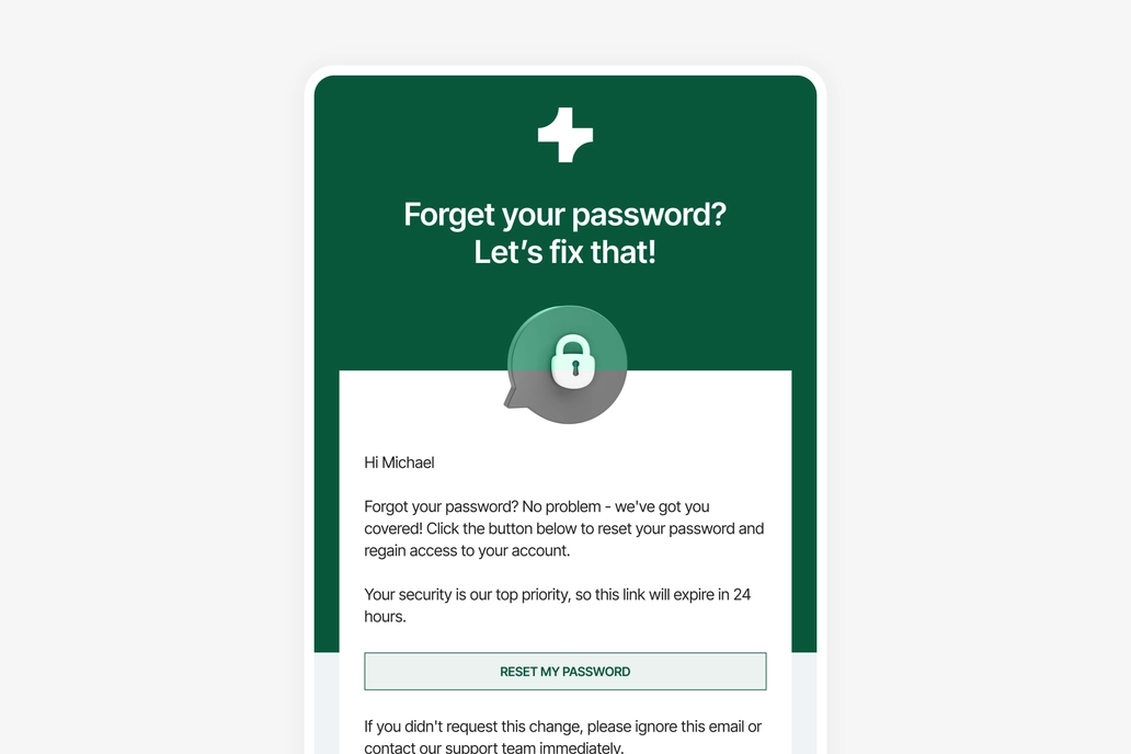 Forget Password Email Template UI 
