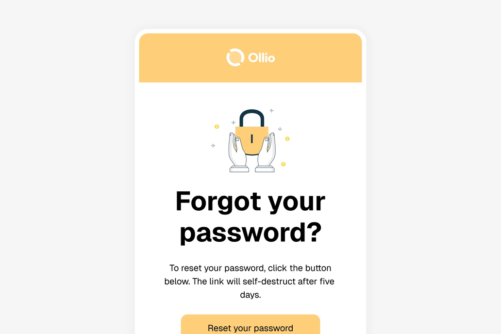 Forgot Password Email Template UI