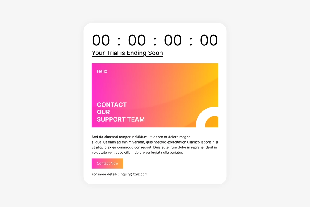 Free Trial Ending Email Template UI