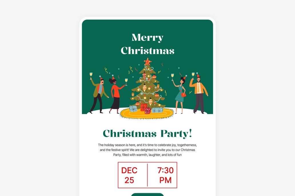 Merry Christmas Invitation Email Template UI