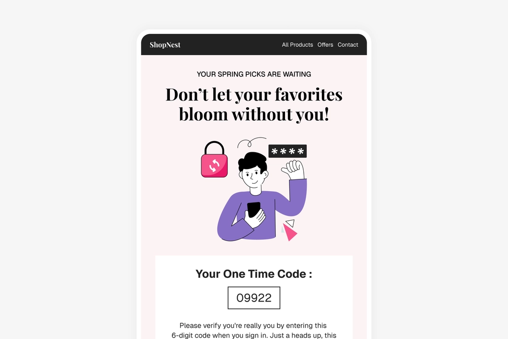 OTP Code Email Template UI
