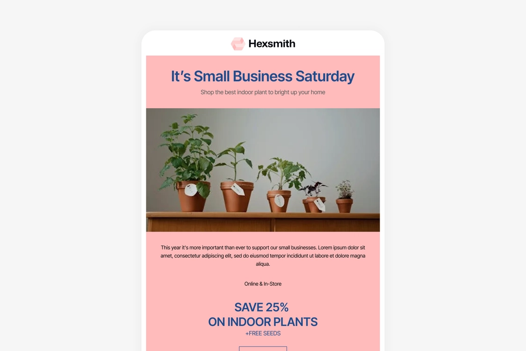 Plant Shop Promotional Email Template UI