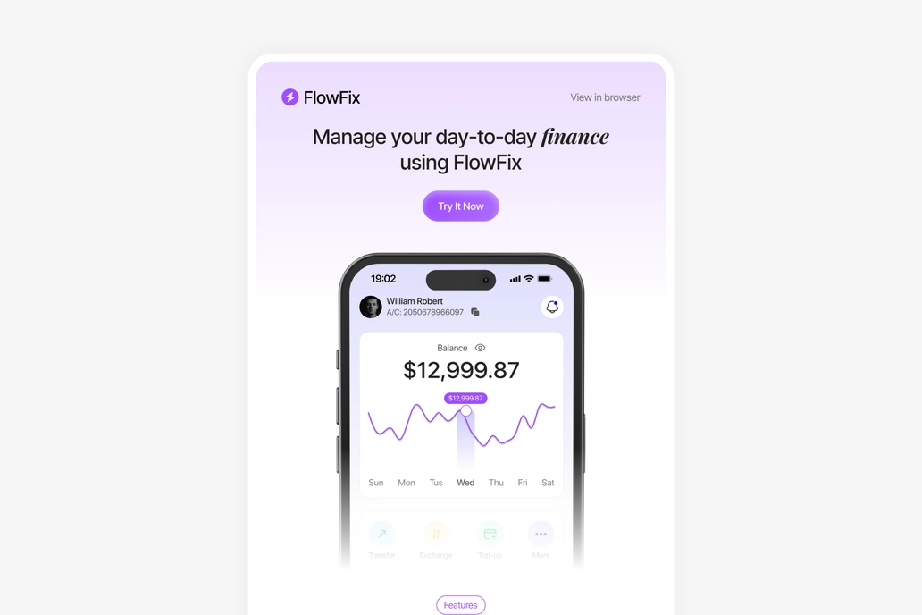Saas Product Announcement Email Template UI