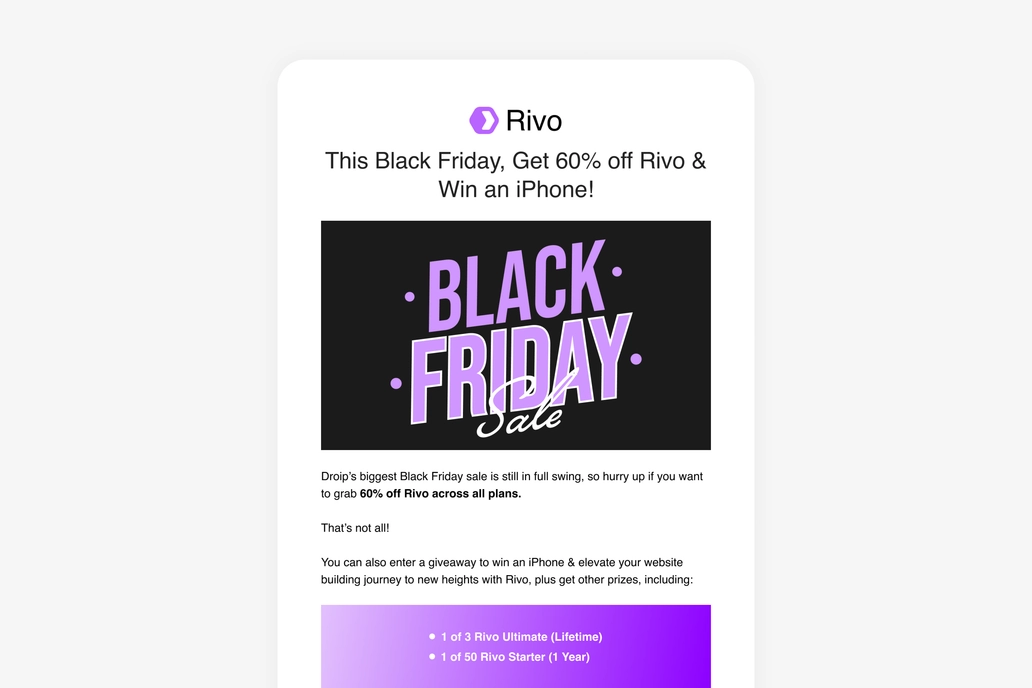 Saas Product Black Friday Promotional Email Template UI