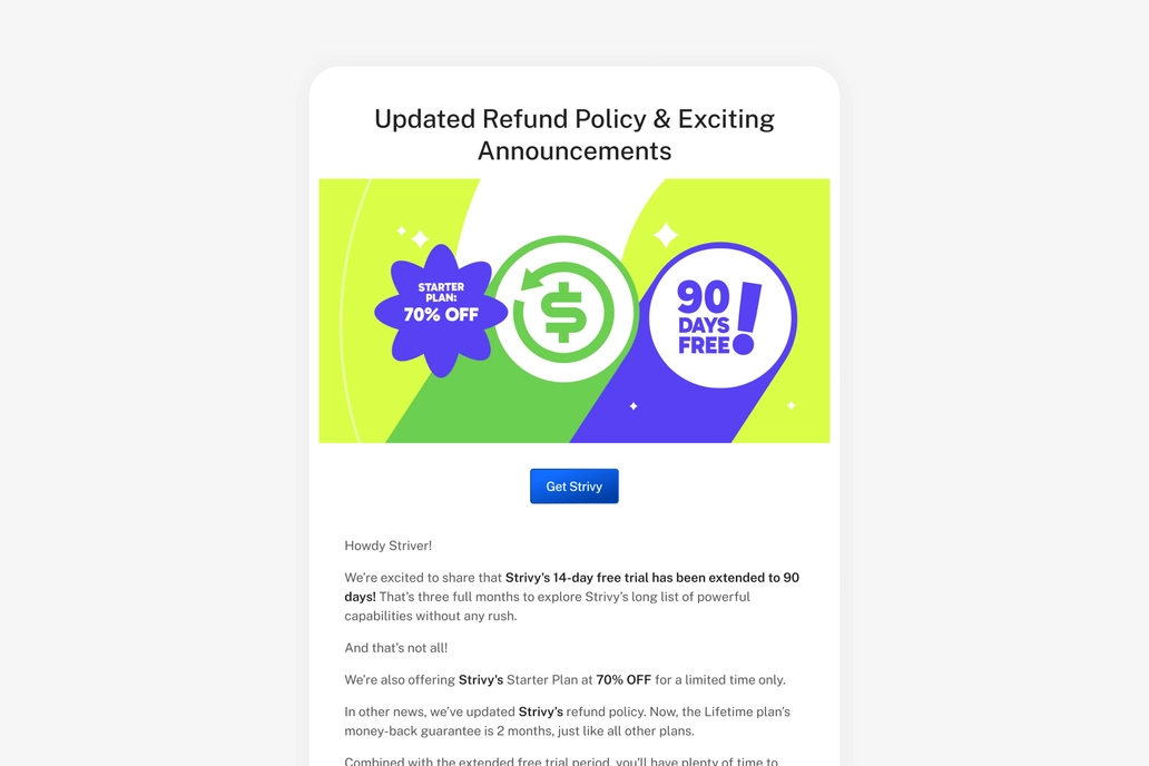 Saas Product Free Trial Email Template UI