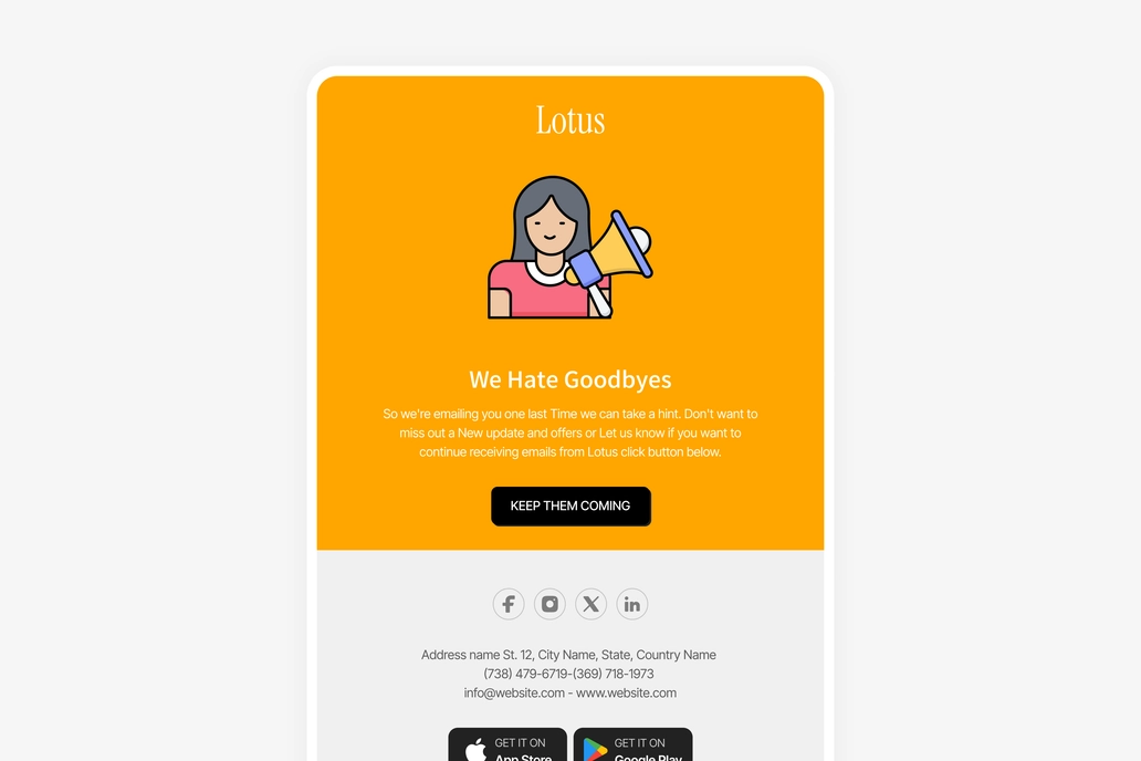 Saas Product Goodbye Email Template UI