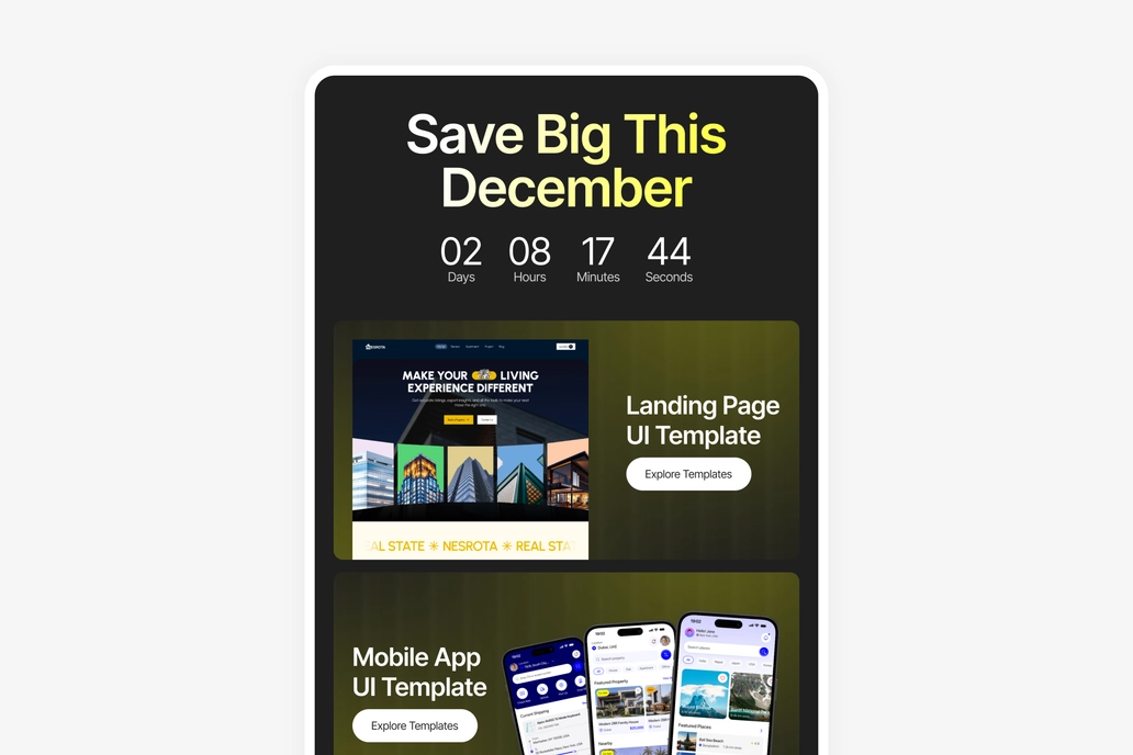 Saas Product Promotional Email Template UI