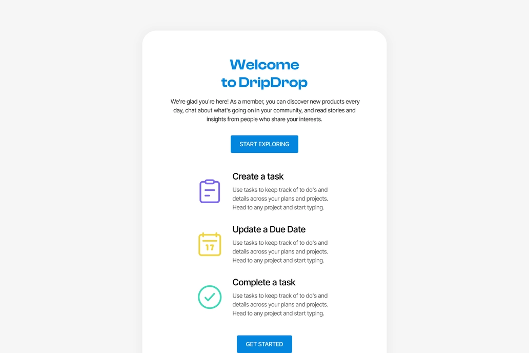 Saas Welcome Email Template UI
