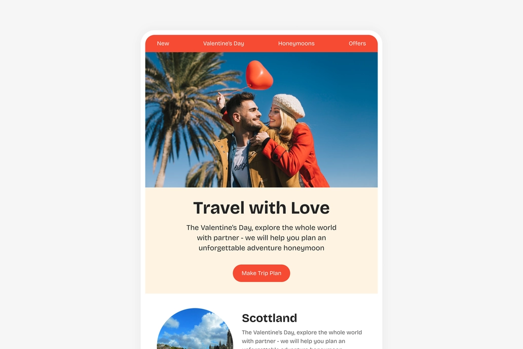 Travel Email Template UI