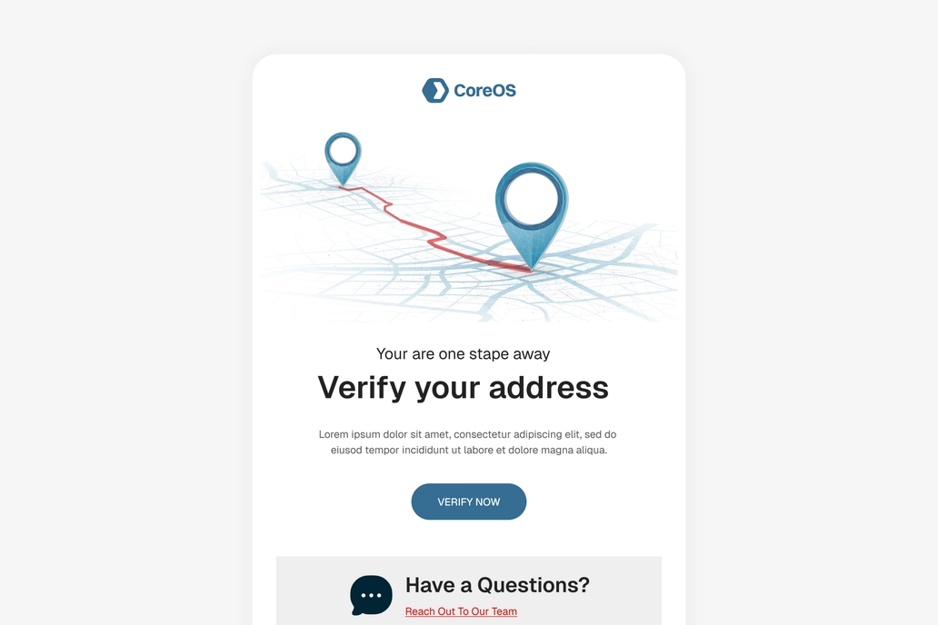 Verification Email Template UI