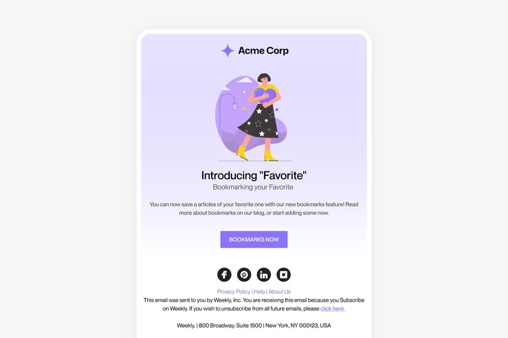 Welcome Email Template UI