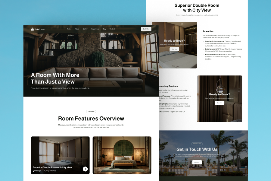 Hotel Haven-Resort Booking Website Template thumbnail 1