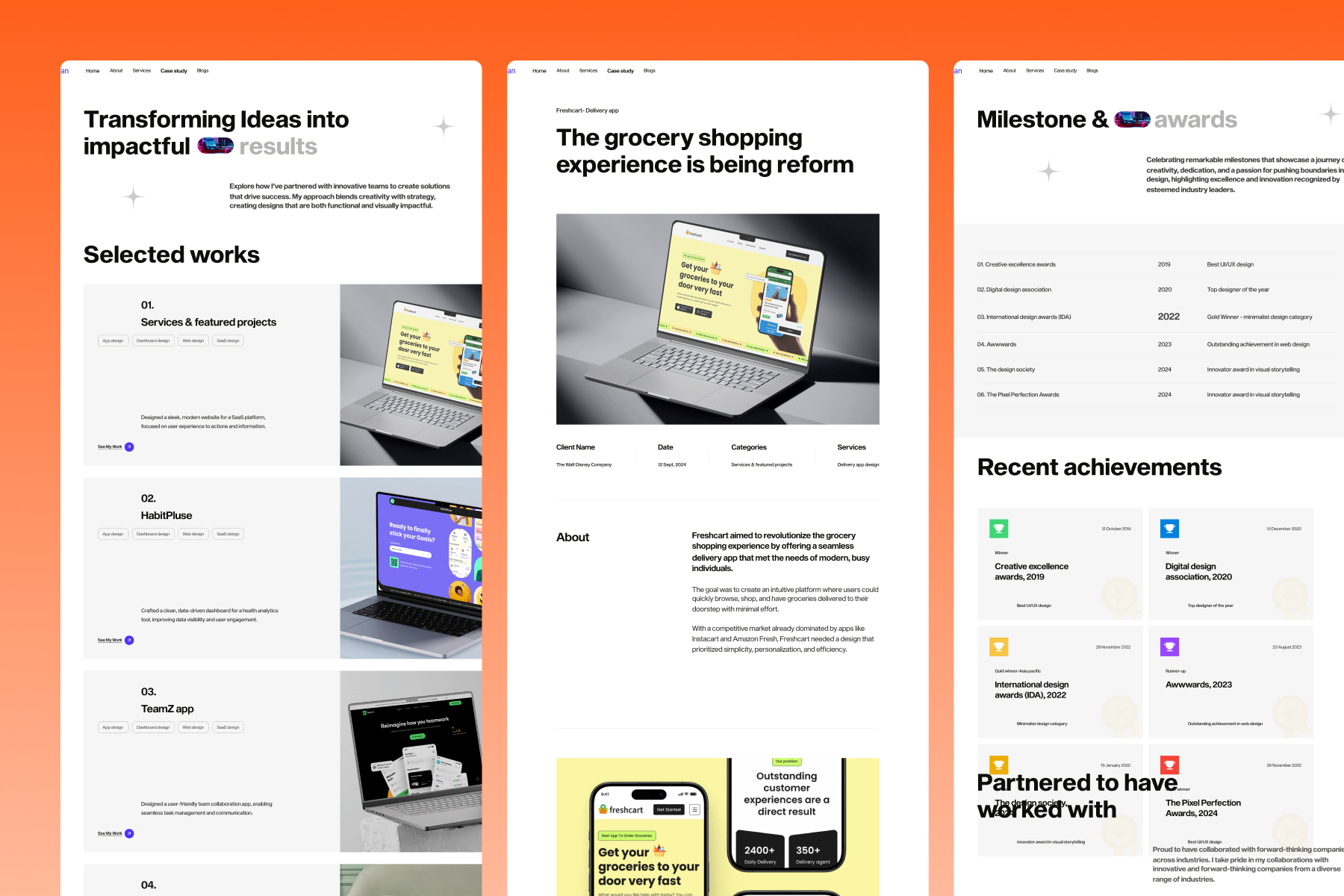 Designer Portfolio UI Template thumbnail 3