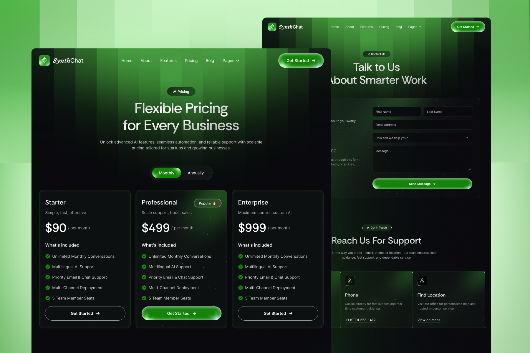 Synthchat-Ai chatbot Template thumbnail 2